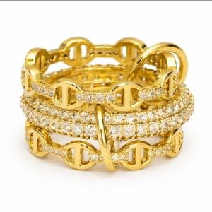 Gold Chain Link Ring Set Inspired By Iconic Designer